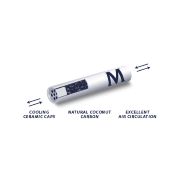 Mascotte active carbon filter, natural tip, carbon, made with coconut, made in germany, smoother puffs, 10 pack, 6mm, mascotte filter, filters