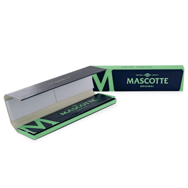 Mascotte Original Slim - Lightweight rolling papers, slow-burning, magnetic close, slim size, dutch quality, with paper tip
