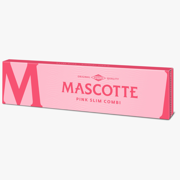 Mascotte Pink Slim Rolling Papers - naturally colored, 100% hemp papers, slow-burning, leightweight, magnetic closure. slim size, with paper tips